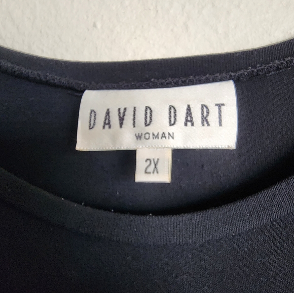 David Dart Women's Plus Size Black Short Sleeve Shirt - Picture 2 of 4